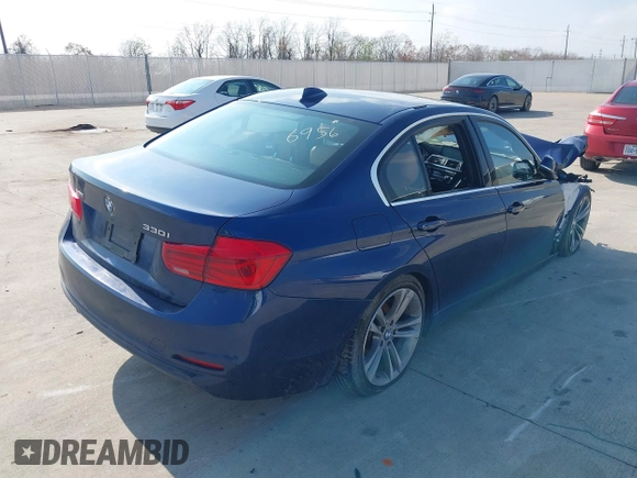2018 BMW 3 Series 330i xDrive with VIN WBA8D9G53JNU66956, listed as a IAAI auction lot 41201267 with 71,754 mi miles. Bid and sale history available at carsss.com. Image 4.