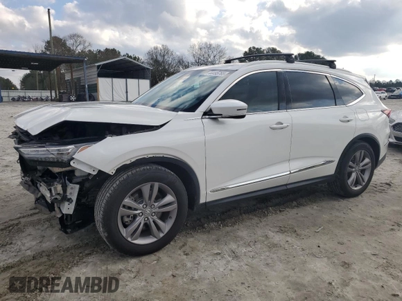 2022 Acura MDX with VIN 5J8YE1H37NL007480, listed as a Copart auction lot 44495765 with 61,347 mi miles and Salvage Title. Bid and sale history available at carsss.com. Image 1.