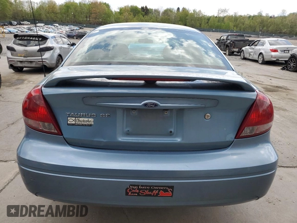 2006 Ford Taurus SE Standard with VIN 1FAHP53UX6A176539, listed as a Copart auction lot 55379395 with 187,394 mi miles and Salvage Title. Bid and sale history available at DreamBid. Image 6.