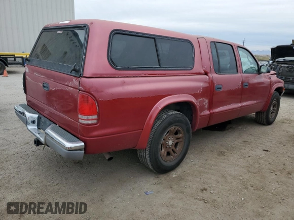 2003 Dodge Dakota SLT with VIN 1D7HL48N33S265110, listed as a Copart auction lot 41627715 with 117,682 mi miles and Salvage Title. Bid and sale history available at carsss.com. Image 3.