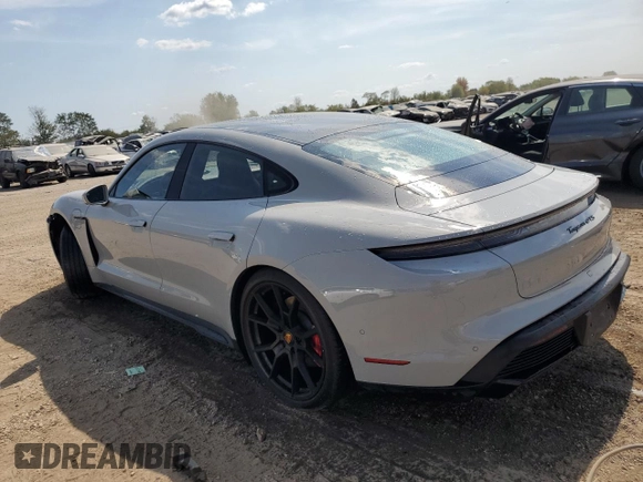 2023 Porsche Taycan GTS with VIN WP0AD2Y10PSA47385, listed as a Copart auction lot 71398934 with 12,108 mi miles and Salvage Title. Bid and sale history available at DreamBid. Image 2.