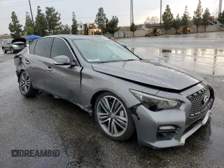 2015 Infiniti Q50 Sport with VIN JN1BV7AP9FM353341, listed as a Copart auction lot 59407675 with 87,181 mi miles and Salvage title. Bid and sale history available at DreamBid. Image 4.