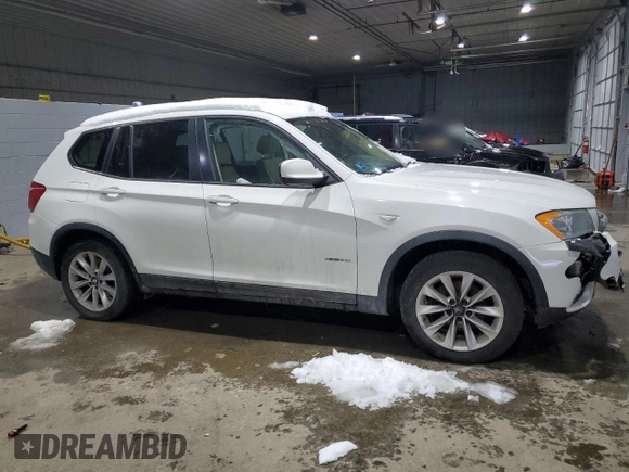 2013 BMW X3 xDrive28i with VIN 5UXWX9C56D0A31021, listed as a Copart auction lot 43621285 with Not Provided miles and Salvage Title. Bid and sale history available at DreamBid. Image 4.