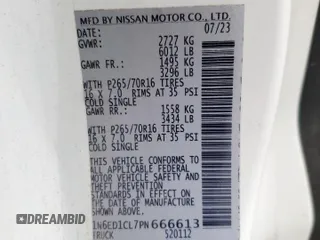2023 Nissan Frontier S with VIN 1N6ED1CL7PN666613, listed as a Copart auction lot 62523625 with 14,090 mi miles and Clean title. Bid and sale history available at DreamBid. Image 12.