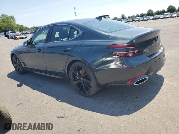 2023 Genesis G70 3.3T with VIN KMTG54TE3PU117672, listed as a Copart auction lot 63418684 with 19,899 mi miles and Salvage Title. Bid and sale history available at carsss.com. Image 2.