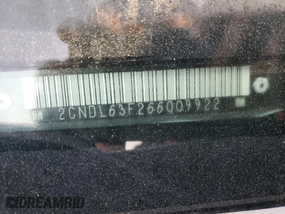 2006 Chevrolet Equinox LT with VIN 2CNDL63F266009922, listed as a Copart auction lot 48982435 with 182,947 mi miles and Salvage Title. Bid and sale history available at carsss.com. Image 12.