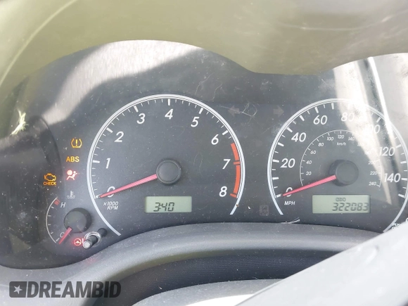 2009 Toyota Corolla with VIN 1NXBU40E39Z073140, listed as a IAAI auction lot 42554988 with 322,083 mi miles and . Bid and sale history available at DreamBid. Image 7.