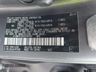 2017 Lexus GX 460 with VIN JTJBM7FX2H5180703, listed as a IAAI auction lot 42076509 with 92,417 mi miles and . Bid and sale history available at DreamBid. Image 9.