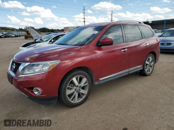 2016 Nissan Pathfinder Platinum with VIN 5N1AR2MM1GC616054, listed as a Copart auction lot 70506944 with 97,532 mi miles and Salvage title. Bid and sale history available at DreamBid. Image 1.