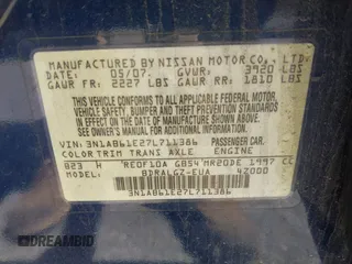 2007 Nissan Sentra S с VIN 3N1AB61E27L711386, выставлен на аукционе IAAI как лот 42324887 с пробегом 203 396 миль миль и . История ставок и продаж доступна на DreamBid. Изображение 9.