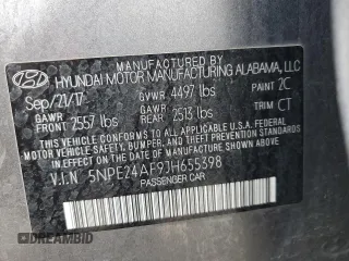 2018 Hyundai Sonata SE z VIN 5NPE24AF9JH655398, wystawiony jako Copart lot #54274075 z przebiegiem 82 601 mil mil oraz Szkoda całkowita • Salvage title. Historia ofert i sprzedaży dostępna na DreamBid. Obrazek 12.