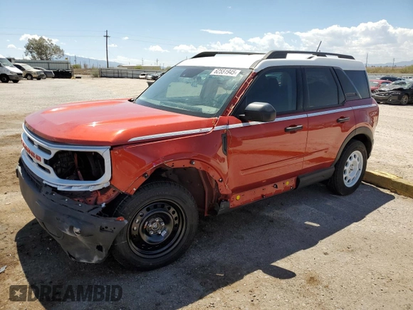 2023 Ford Bronco Sport Heritage с VIN 3FMCR9G68PRD81152, выставлен на аукционе Copart как лот 62551945 с пробегом 7 669 миль миль и Списание • Salvage title. История ставок и продаж доступна на DreamBid. Изображение 1.