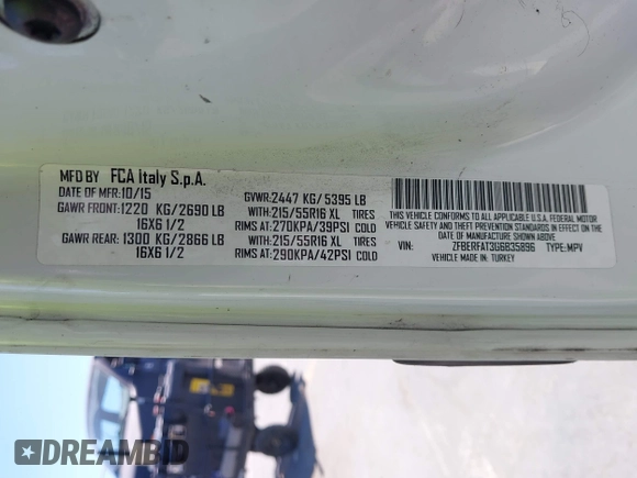 2016 Ram ProMaster City Cargo Tradesman с VIN ZFBERFAT3G6B35896, выставлен на аукционе IAAI как лот 42840182 с пробегом 200 238 миль миль и . История ставок и продаж доступна на DreamBid. Изображение 9.
