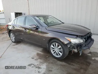 2014 Infiniti Q50 Premium with VIN JN1BV7AR8EM680510, listed as a Copart auction lot 43735965 with 193,304 mi miles and Salvage title. Bid and sale history available at DreamBid. Image 4.