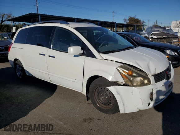 2007 Nissan Quest S with VIN 5N1BV28U77N119704, listed as a Copart auction lot 87555095 with 95,210 mi miles and Salvage Title. Bid and sale history available at carsss.com. Image 4.