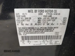 2011 Ford Explorer with VIN 1FMHK8B82BGA33523, listed as a IAAI auction lot 42151861 with 206,419 mi miles and . Bid and sale history available at DreamBid. Image 9.