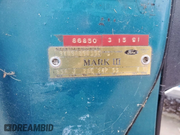 1969 Lincoln Continental с VIN 9Y89A890350, выставлен на аукционе Copart как лот 60557415 с пробегом 114 807 миль миль и Чистый • Clean title. История ставок и продаж доступна на DreamBid. Изображение 13.