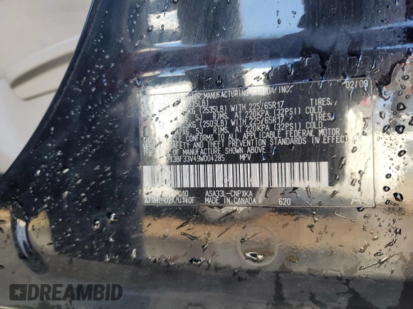 2009 Toyota RAV4 with VIN 2T3BF33V49W004285, listed as a Copart auction lot 48054615 with 100,012 mi miles and Salvage Title. Bid and sale history available at carsss.com. Image 13.
