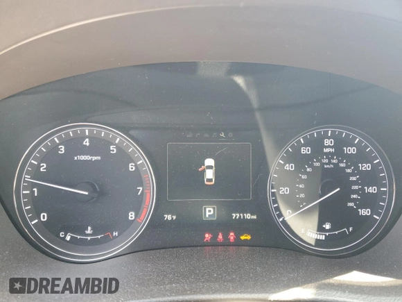 2017 Genesis G80 3.8L with VIN KMHGN4JE4HU198261, listed as a Copart auction lot 51484545 with 77,110 mi miles and Salvage title. Bid and sale history available at DreamBid. Image 9.