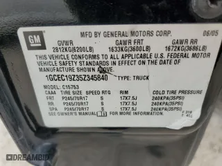 2005 Chevrolet Silverado 1500 LS with VIN 1GCEC19Z35Z345840, listed as a Copart auction lot 42564275 with 165,367 mi miles and Salvage Title. Bid and sale history available at carsss.com. Image 12.