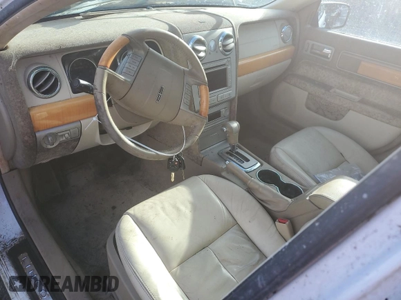 2007 Lincoln MKZ with VIN 3LNHM28T57R638347, listed as a Copart auction lot 46675475 with 0 mi miles and Clean Title. Bid and sale history available at carsss.com. Image 8.