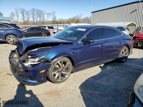 2021 Hyundai Sonata SEL Plus with VIN 5NPEJ4J2XMH132301, listed as a Copart auction lot 46515995 with 54,997 mi miles and Salvage Title. Bid and sale history available at carsss.com. Image 1.