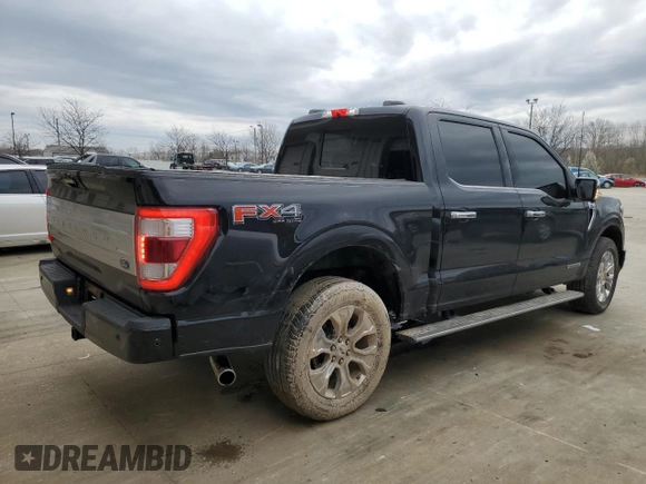 2022 Ford F-150 XL with VIN 1FTFW1EDXNFA24966, listed as a Copart auction lot 49545105 with 33,704 mi miles and Salvage Title. Bid and sale history available at DreamBid. Image 3.