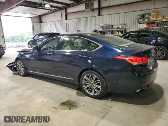 2018 Genesis G80 3.8L with VIN KMHGN4JE3JU250467, listed as a Copart auction lot 69691334 with 53,882 mi miles and Salvage Title. Bid and sale history available at carsss.com. Image 2.
