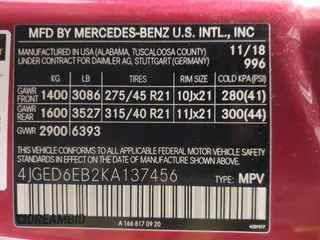 2019 Mercedes-Benz GLE 43 AMG z VIN 4JGED6EB2KA137456, wystawiony jako IAAI lot #41743235 z przebiegiem 81 210 mil mil oraz . Historia ofert i sprzedaży dostępna na DreamBid. Obrazek 9.