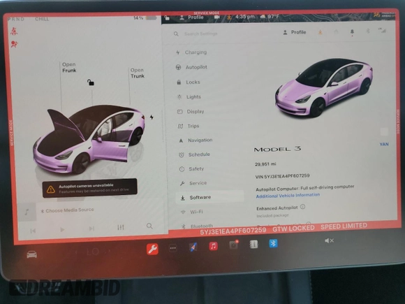 2023 Tesla Model 3 z VIN 5YJ3E1EA4PF607259, wystawiony jako Copart lot #54189935 z przebiegiem 29 951 mil mil oraz Szkoda całkowita • Salvage title. Historia ofert i sprzedaży dostępna na DreamBid. Obrazek 9.