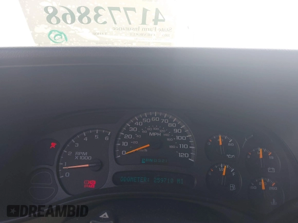 2003 Chevrolet Tahoe LT with VIN 1GNEC13Z73J322783, listed as a IAAI auction lot 41773868 with 259,710 mi miles and . Bid and sale history available at DreamBid. Image 7.