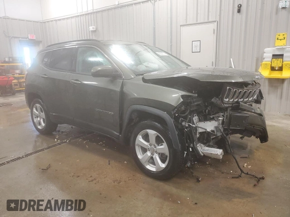 2018 Jeep Compass Latitude with VIN 3C4NJDBB9JT349493, listed as a Copart auction lot 80342714 with 56,041 mi miles and Salvage Title. Bid and sale history available at carsss.com. Image 4.