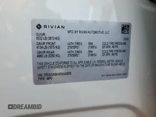 2024 Rivian R1S Adventure z VIN 7PDSGABA4RN043975, wystawiony jako Copart lot #41524615 z przebiegiem 6 807 mil mil oraz Szkoda całkowita • Salvage title. Historia ofert i sprzedaży dostępna na DreamBid. Obrazek 15.