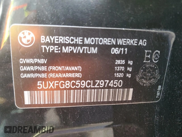 2012 BMW X6 50i z VIN 5UXFG8C59CLZ97450, wystawiony jako Copart lot #55281205 z przebiegiem 188 625 mil mil oraz Czysty tytuł • Clean title. Historia ofert i sprzedaży dostępna na DreamBid. Obrazek 14.