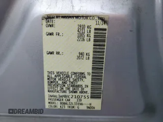 2015 Nissan Altima SV with VIN 1N4AL3AP8FC210755, listed as a Copart auction lot 54683675 with 130,640 mi miles and Salvage Title. Bid and sale history available at DreamBid. Image 12.