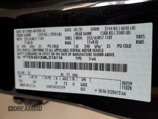 2021 Ford Ranger XL с VIN 1FTER4EHXMLD18116, выставлен на аукционе Copart как лот 57979215 с пробегом 83 220 миль миль и Списание • Salvage title. История ставок и продаж доступна на DreamBid. Изображение 13.