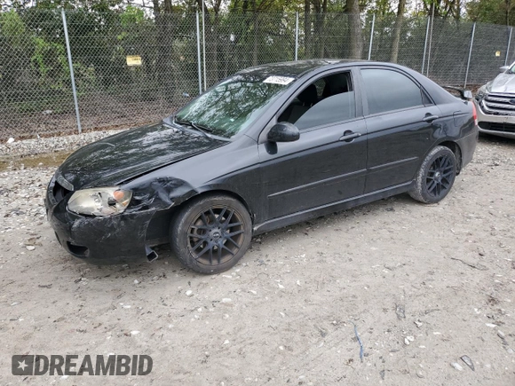 2009 Kia Spectra EX with VIN KNAFE221395026165, listed as a Copart auction lot 73715994 with 245,813 mi miles and Salvage Title. Bid and sale history available at carsss.com. Image 1.