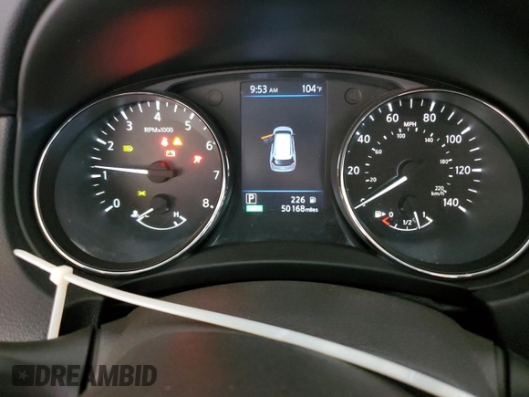 2020 Nissan Rogue SV with VIN 5N1AT2MT7LC809330, listed as a Copart auction lot 64142565 with 50,168 mi miles and Salvage title. Bid and sale history available at DreamBid. Image 9.