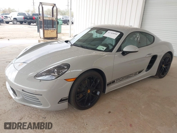 2024 Porsche 718 Cayman with VIN WP0AA2A83RK255017, listed as a IAAI auction lot 41745890 with 15,429 mi miles and . Bid and sale history available at DreamBid. Image 2.