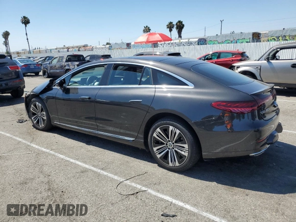 2023 Mercedes-Benz EQS with VIN W1KCG2DB2PA023497, listed as a Copart auction lot 61127224 with 0 mi miles and Salvage Title. Bid and sale history available at carsss.com. Image 2.
