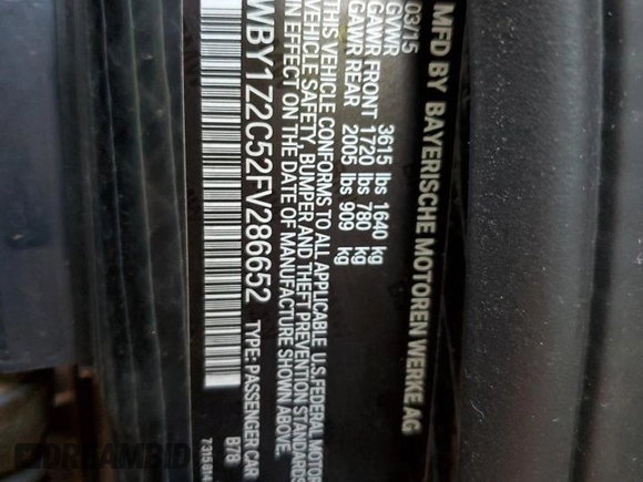 2015 BMW i3 z VIN WBY1Z2C52FV286652, wystawiony jako Copart lot #44427624 z przebiegiem 64 672 mil mil oraz Czysty tytuł • Clean title. Historia ofert i sprzedaży dostępna na DreamBid. Obrazek 12.