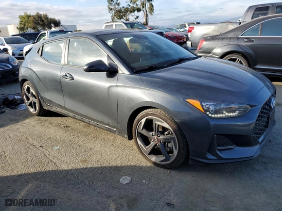 2019 Hyundai Veloster Turbo with VIN KMHTH6AB0KU009779, listed as a Copart auction lot 43198675 with 64,041 mi miles and Salvage Title. Bid and sale history available at carsss.com. Image 4.