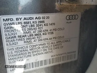 2020 Audi Q7 Prestige with VIN WA1VXAF77LD005098, listed as a Copart auction lot 64656425 with 74,368 mi miles and Clean title. Bid and sale history available at DreamBid. Image 13.