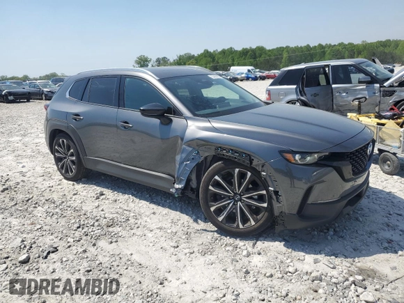 2025 Mazda CX-50 S Premium Plus with VIN 7MMVABEM4SN337321, listed as a Copart auction lot 53494665 with 4,919 mi miles and Salvage title. Bid and sale history available at DreamBid. Image 4.