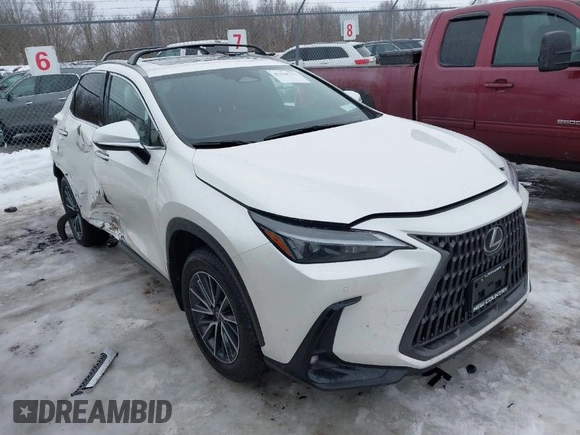 2025 Lexus NX with VIN JTJGKCEZ0S5024240, listed as a IAAI auction lot 41639711 with 9,449 mi miles. Bid and sale history available at carsss.com. Image 1.