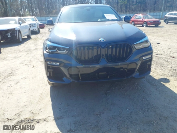 2021 BMW X6 M50i with VIN 5UXCY8C07M9E32426, listed as a IAAI auction lot 41715641 with 23,000 mi miles. Bid and sale history available at carsss.com. Image 6.