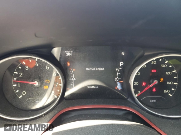 2017 Jeep Compass Trailhawk with VIN 3C4NJDDBXHT668053, listed as a Copart auction lot 63032155 with 94,090 mi miles and Salvage title. Bid and sale history available at DreamBid. Image 9.