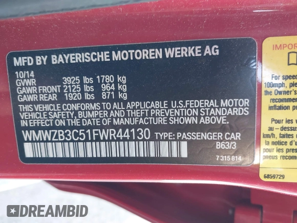 2015 MINI Countryman z VIN WMWZB3C51FWR44130, wystawiony jako IAAI lot #42218448 z przebiegiem 148 409 mil mil oraz . Historia ofert i sprzedaży dostępna na DreamBid. Obrazek 9.