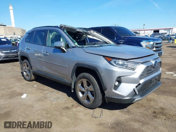 2020 Toyota RAV4 Hybrid Limited with VIN JTMD6RFV8LD005550, listed as a IAAI auction lot 41827821 with 26,073 mi miles. Bid and sale history available at carsss.com. Image 1.
