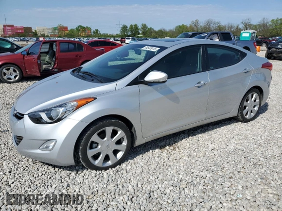 2013 Hyundai Elantra Limited with VIN KMHDH4AE3DU503348, listed as a Copart auction lot 54645915 with 49,372 mi miles and Salvage Title. Bid and sale history available at DreamBid. Image 1.
